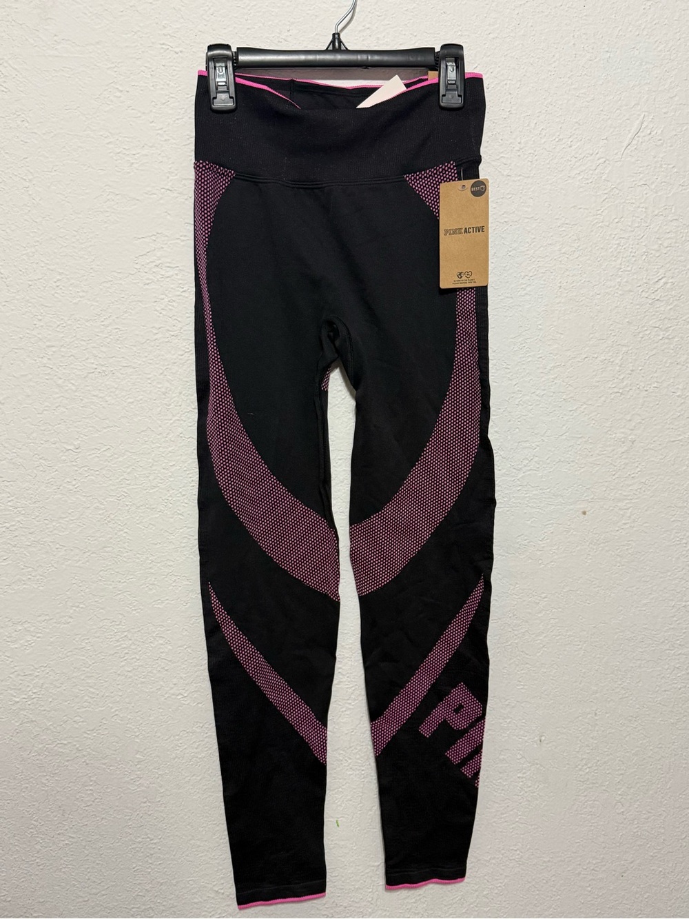 Victoria's Secret Pink Active Seamless Tight Legging Color Black/Pink Size S - Picture 5 of 9
